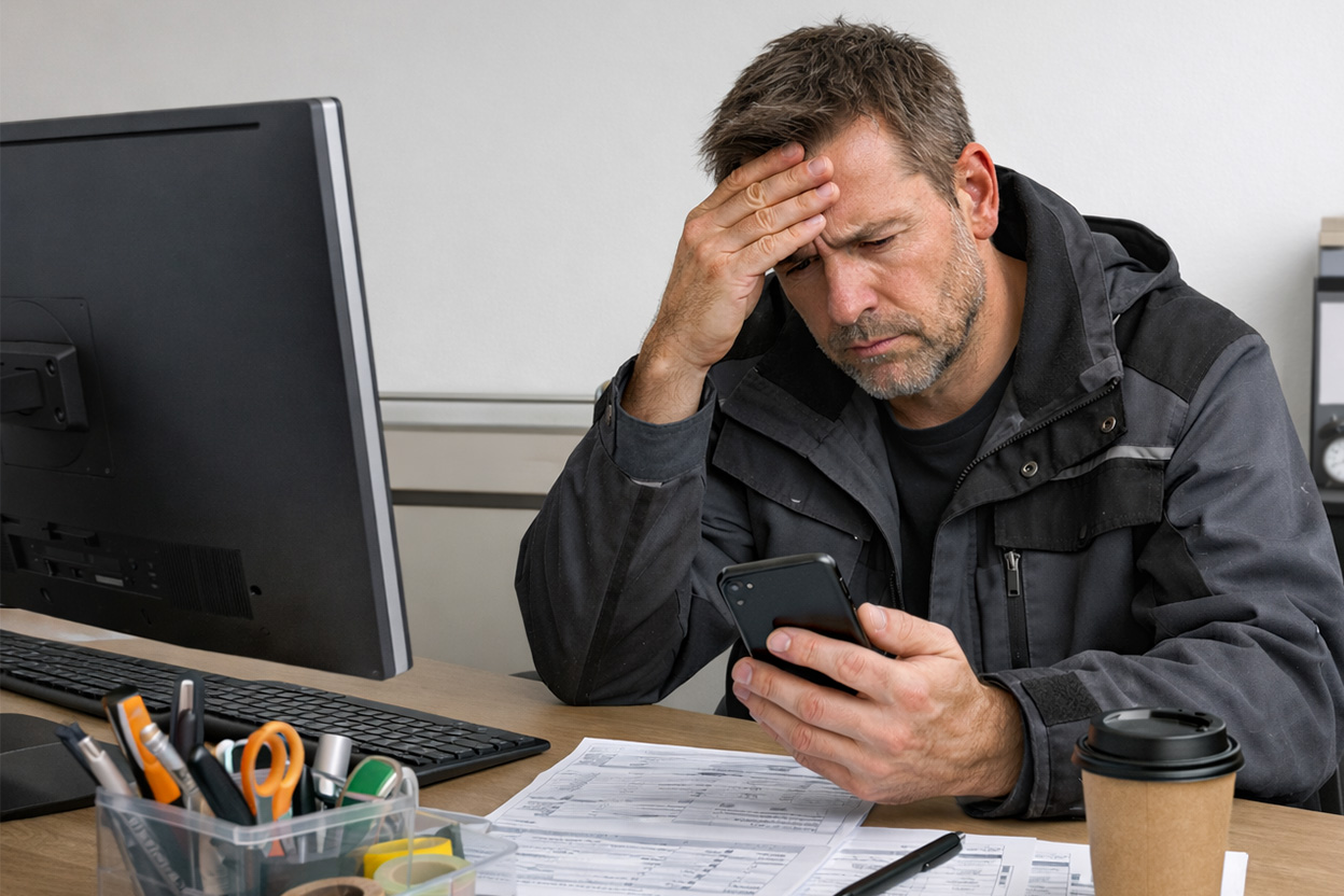 Handwerker im Büro